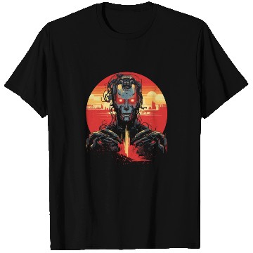Discover Niche Friend Red Sun Robot T Shirts