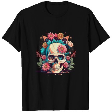 Discover Classic 2d skull with flowers T Shirts