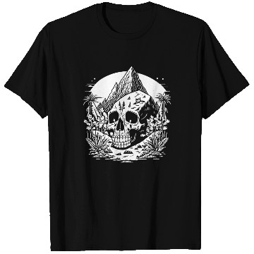 Discover Hiking Hike Skull Skull Nature T Shirts
