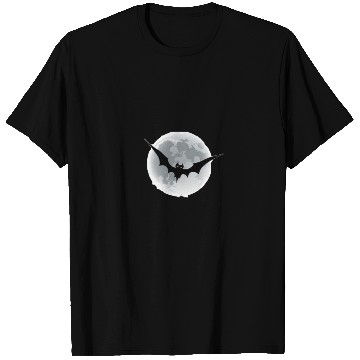 Discover Bat on the moon T Shirts