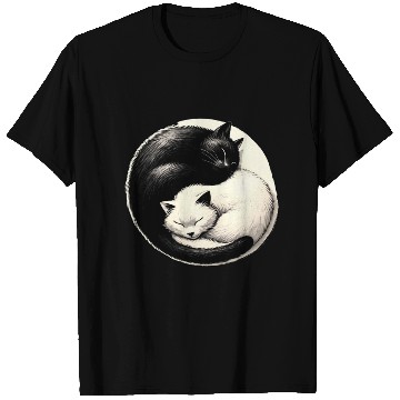 Discover Yin and yang cats sleeping T Shirts