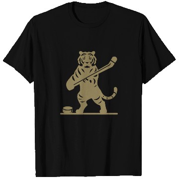 Discover Tiger Hockey Player Silhouette T Shirts