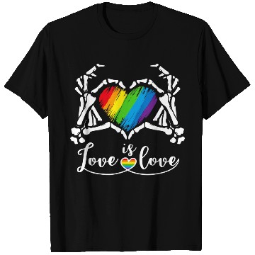 Discover Rainbow Skeleton Heart Love Is Love Lgbt Gay T Shirts