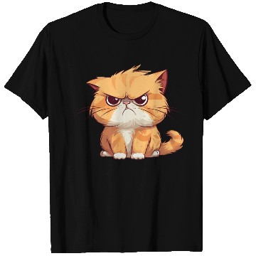 Discover Cat is realy grumpy - A orange grumpy cat T Shirts