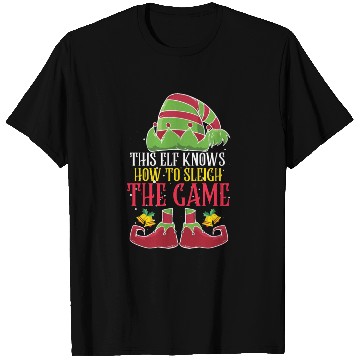 Discover Gamer This Elf knows How to Sleigh a Game T Shirts