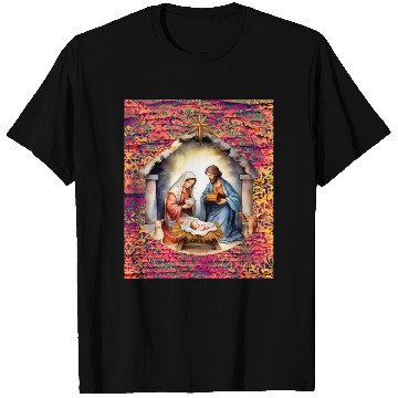 Discover Nativity scene with Mary Joseph Baby Jesus T Shirts