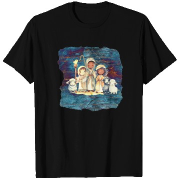Discover Christmas Nativity Scene Shepherds and Sheep T Shirts