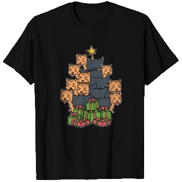 Discover Yorkie Christmas Tree Holiday Person Gift T Shirts