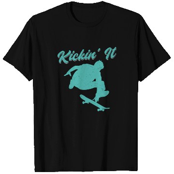 Discover Kickin' it Old School Skateboarding Skater Skatebo T Shirts