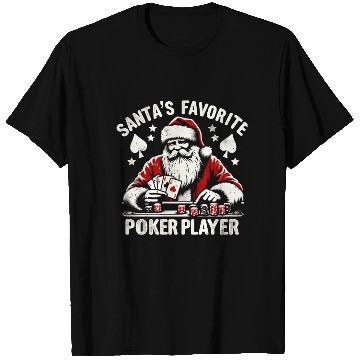 Discover Xmas Santa Claus Poker Player T Shirts
