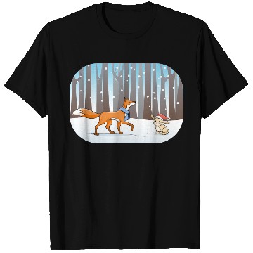 Discover fox and rabbit in a winter forest T Shirts