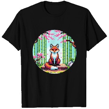 Discover Fox Zen Garden: Pixel Serenity T Shirts