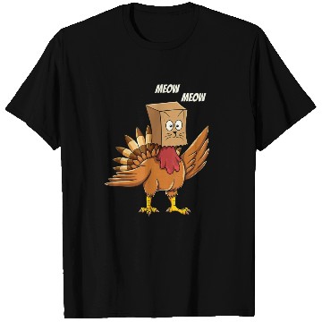 Discover Thanksgiving Turkey Cat Meow Funny Men Women T Shirts