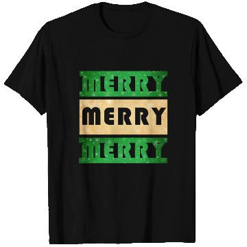Discover Merry Merry Merry Green and Gold T Shirts