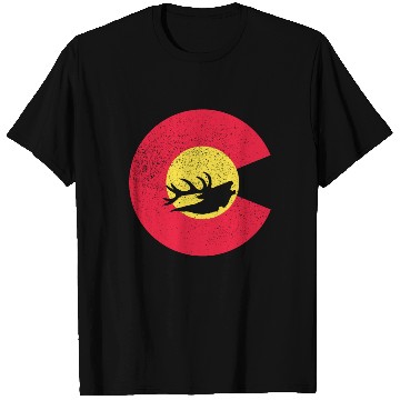 Discover Colorado Flag Logo Elk Hunting T Shirts