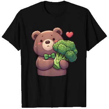 Discover Bear in love hugs huge broccoli T Shirts