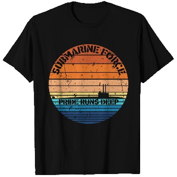 Discover Sunset Navy Submarine Force Pride Runs Deep T Shirts