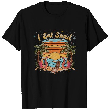 Discover 60s Psychedelic I Eat Sand and Sunrise Beach T Shirts