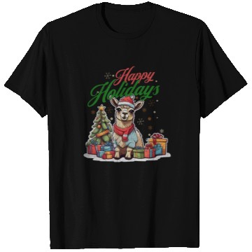 Discover Happy Holidays cute llama T Shirts