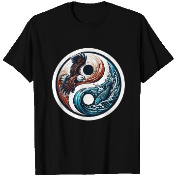 Discover Yin Yang Eagle Fish Symbol T Shirts