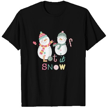 Discover Fun Snowman Let It Snow Colorful Christmas T Shirts