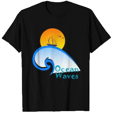 Discover Minimalist Nature Ocean Waves T Shirts
