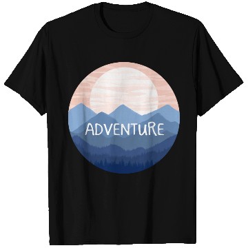 Discover Adventure Mountain Landscape Sunset T Shirts
