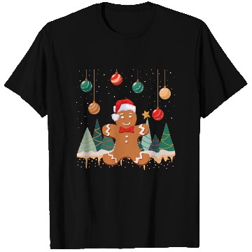 Discover Gingerbread Man Cookie Snowy Christmas Ornaments T Shirts
