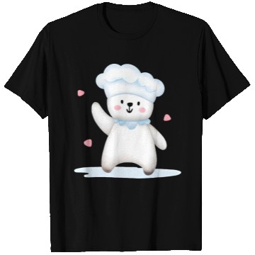 Discover White Happy Chef Bear T Shirts