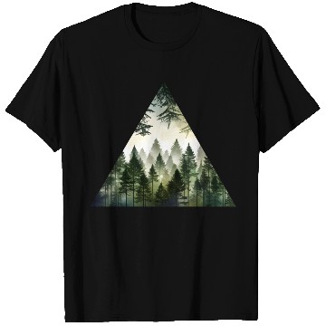 Discover Geometric Forest Triangle T Shirts