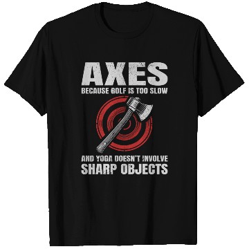 Discover Axe Throwing Lumberjack Yoga Golf Axe Thrower T Shirts