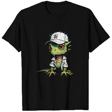 Discover Cute lizard with cap T Shirts