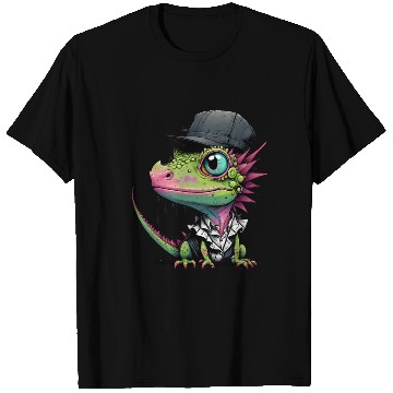 Discover Cute lizard with cap T Shirts
