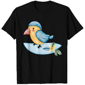 Discover Surfing Bird Watercolor T Shirts