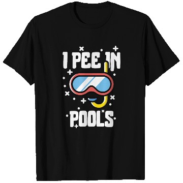 Discover I Pee In Pools Funny Swimming Goggles White Text T Shirts