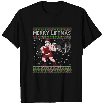 Discover MERRY LIFTMAS Funny Strong Santa Claus T Shirts