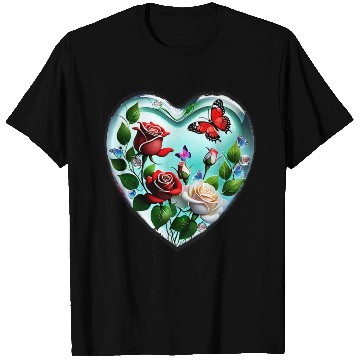 Discover roses and butterflies T Shirts