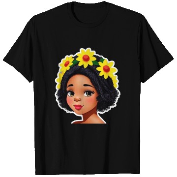 Discover Black girl with flowers design T Shirts