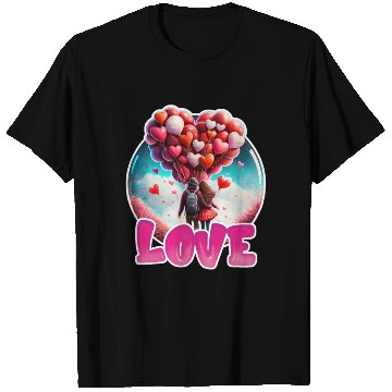 Discover Retro Cute Couples with Heart Balloons T Shirts