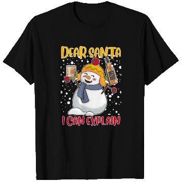 Discover Snowman Dear Santa I can Explain Funny T Shirts