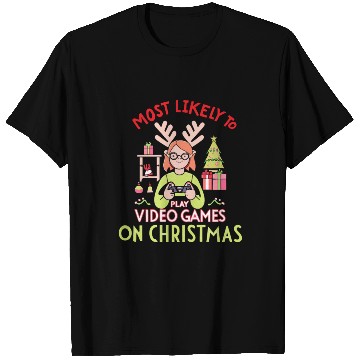 Discover Santa Most Likely To Play Video Game On Christmas T Shirts