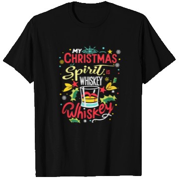 Discover Santa My Christmas Spirit Is Whiskey Whiskey T Shirts