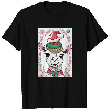 Discover Funny cute llama Christmas lama T Shirts