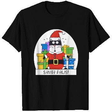 Discover Surprised Cat Christmas Eve and Santa Paws T Shirts