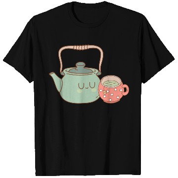 Discover Tea Kettle and Cup of Green Tea T Shirts