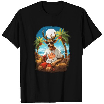 Discover Tropical Reindeer Holiday Escape T Shirts