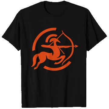 Discover Zodiac Sagittarius Arc Icon Minimalistic In Red T Shirts