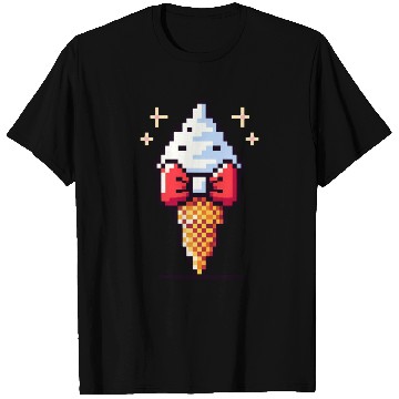 Discover Whimsical 8-Bit Ice Cream: Retro Bow Tie Delight T Shirts