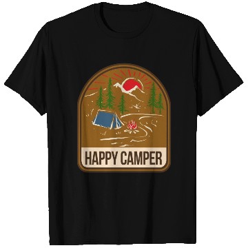 Discover Happy Camper Camping Campfire Tent T Shirts