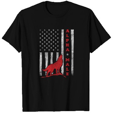Discover Patriotic American Wolf US Flag T Shirts